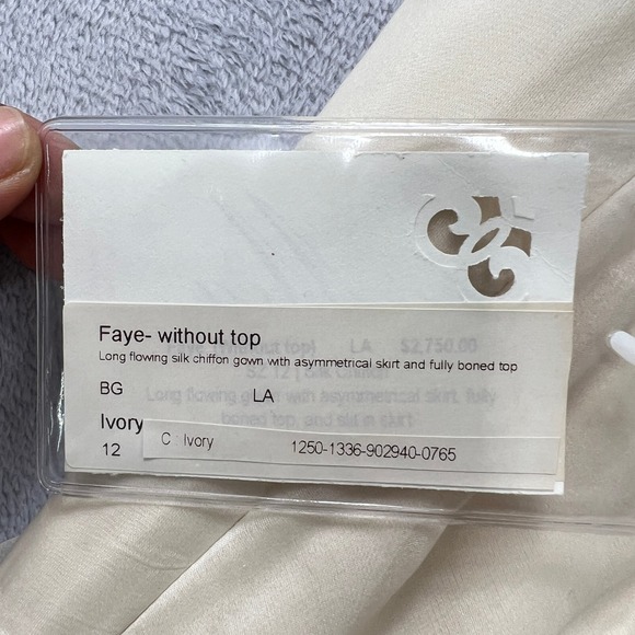 Leanne Marshall Faye Silk Chiffon Gown Ivory Size 12 NWT Bridal Wedding‎ Dress - Picture 6 of 12